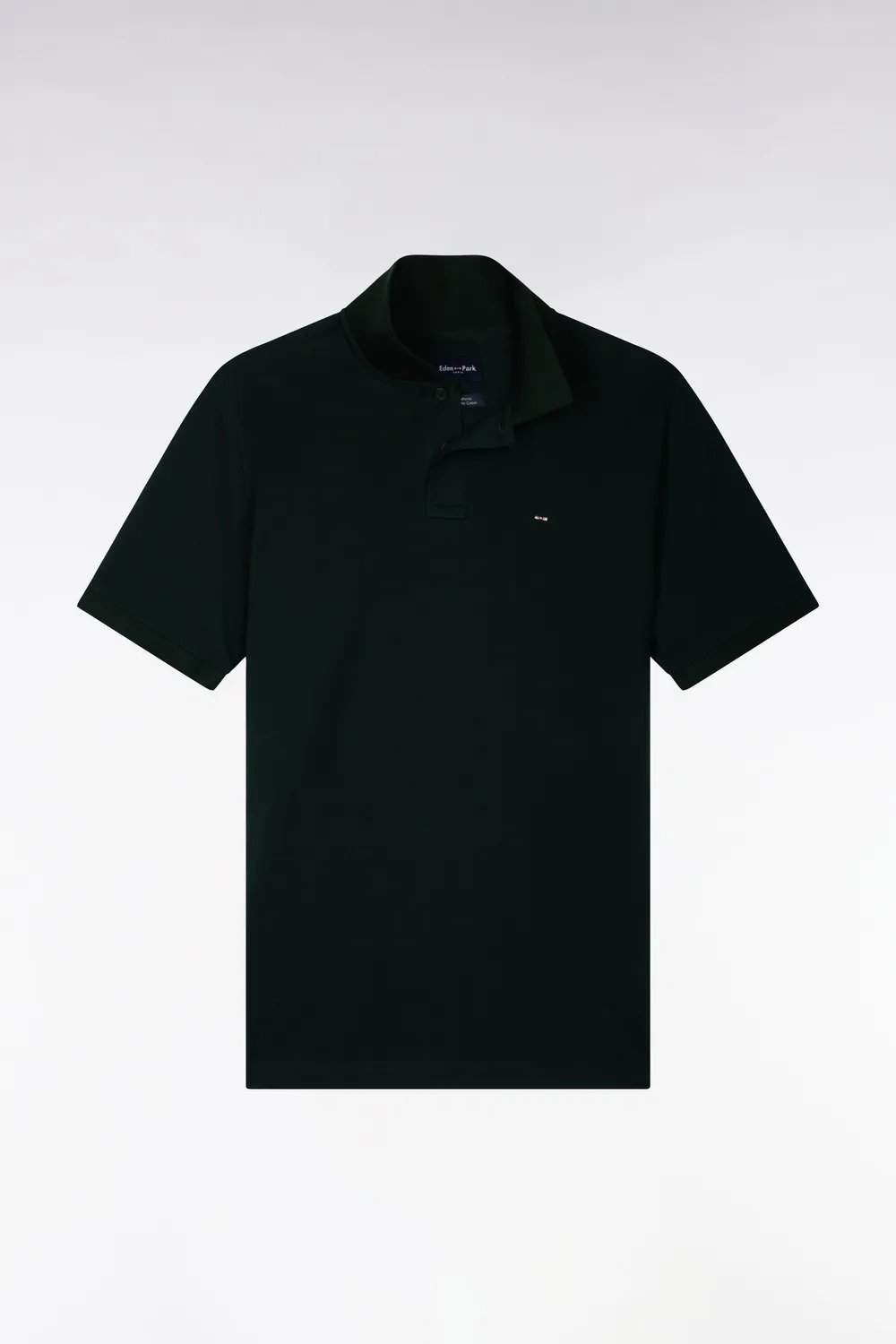 Eden Park polo pima vert foncé coupe droite