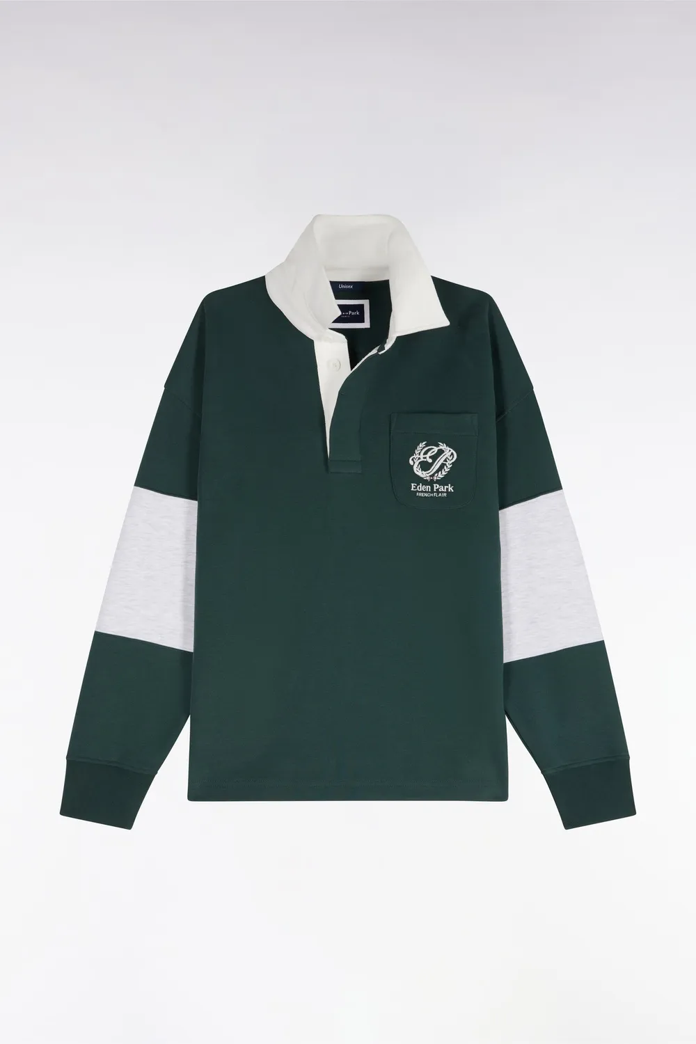 Eden Park sweat col maillot vert loose unisexe