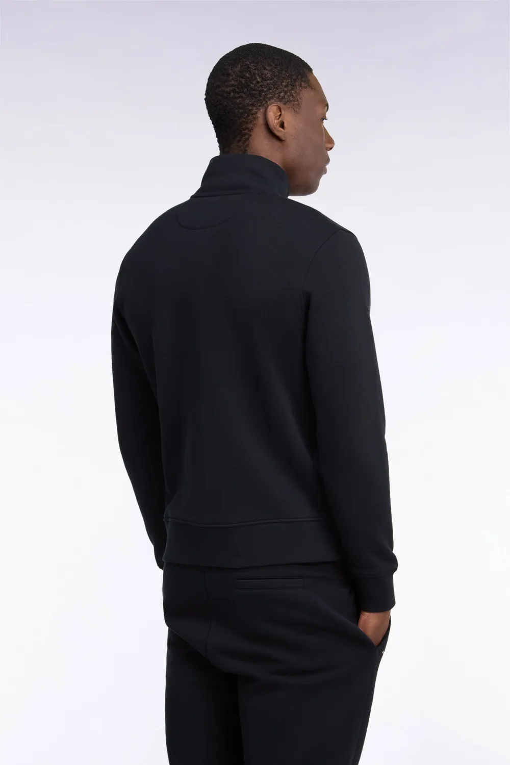 Eden Park sweat zippé noir col camionneur