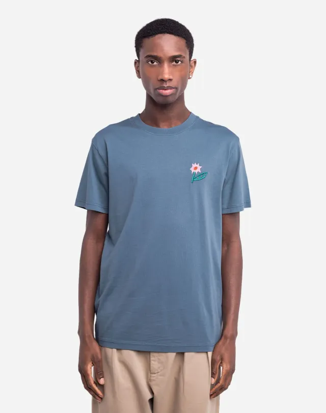 OLOW Flowering t-shirt bleu fleur brodée