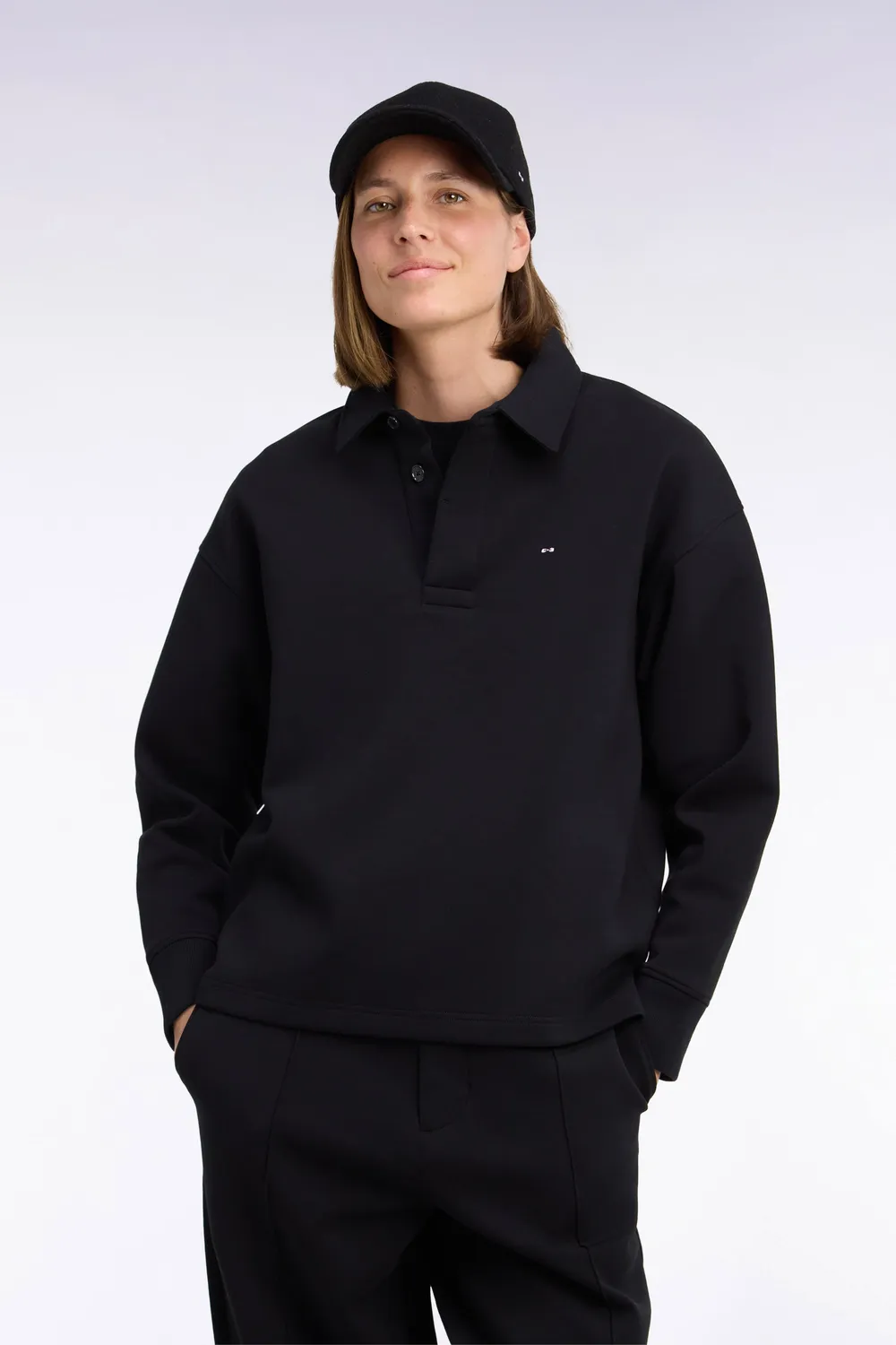 Eden Park H26MAISW0009 sweatshirt coton noir col maillot