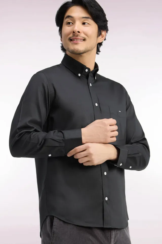 Eden Park chemise piqué coton homme kaki coupe droite