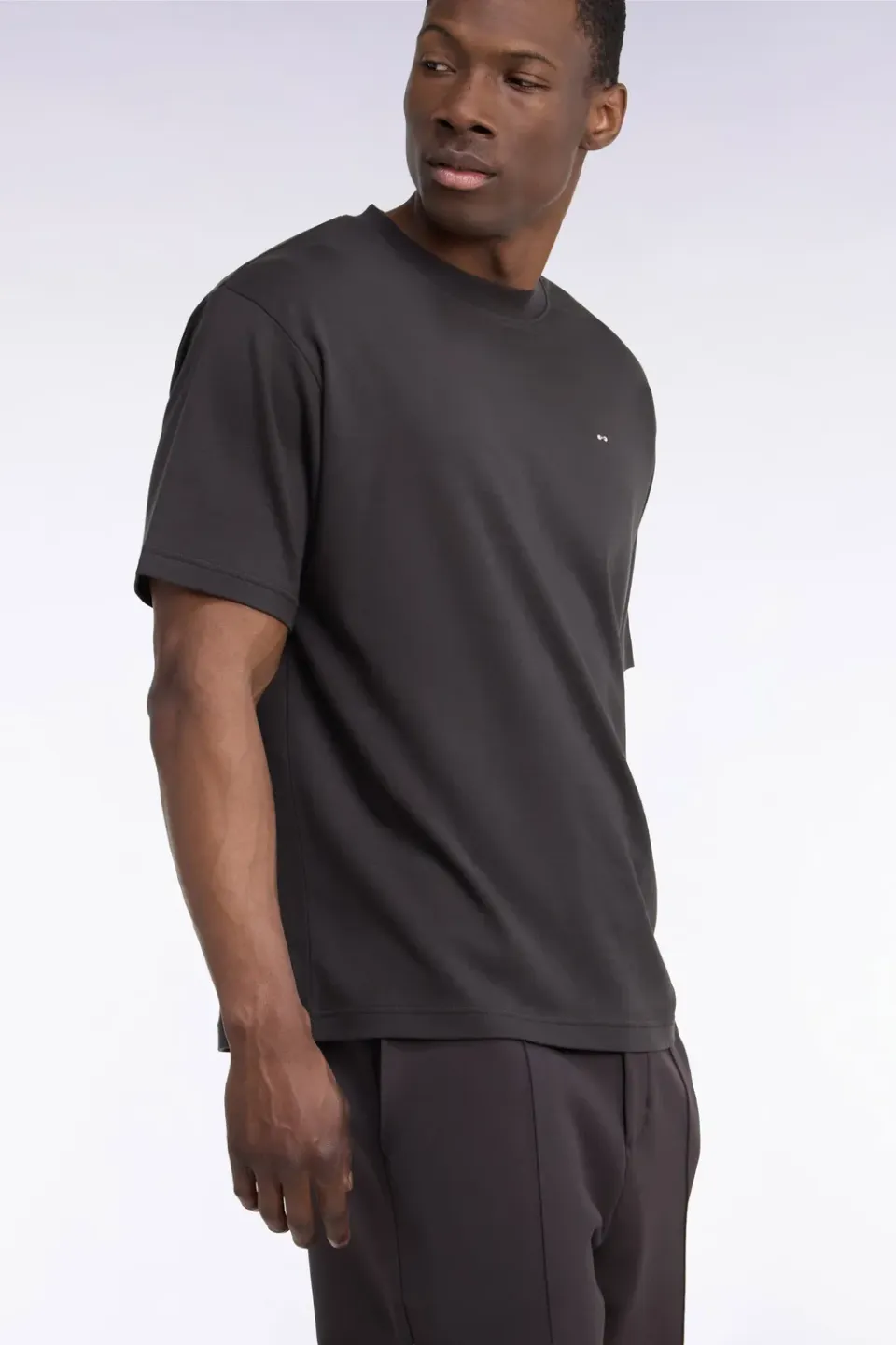 Eden Park t-shirt unisexe coton marron col rond coupe loose