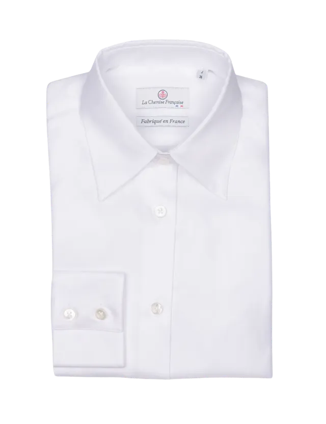 La Chemise Française Satin Blanc chemisier satin coton