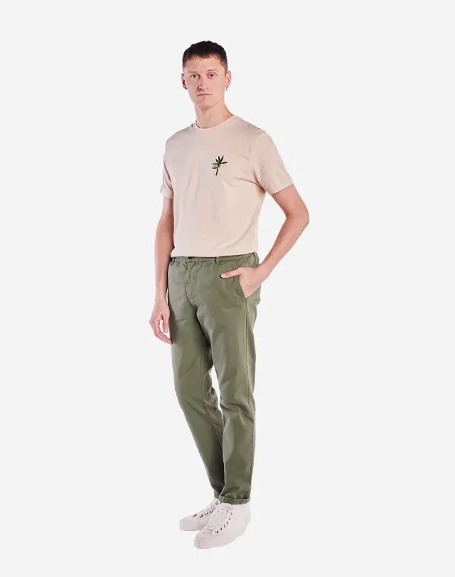 OLOW Chino pantalon vert olive homme coupe droite