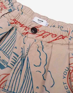 OLOW Cargeot Urville pantalon beige large coton