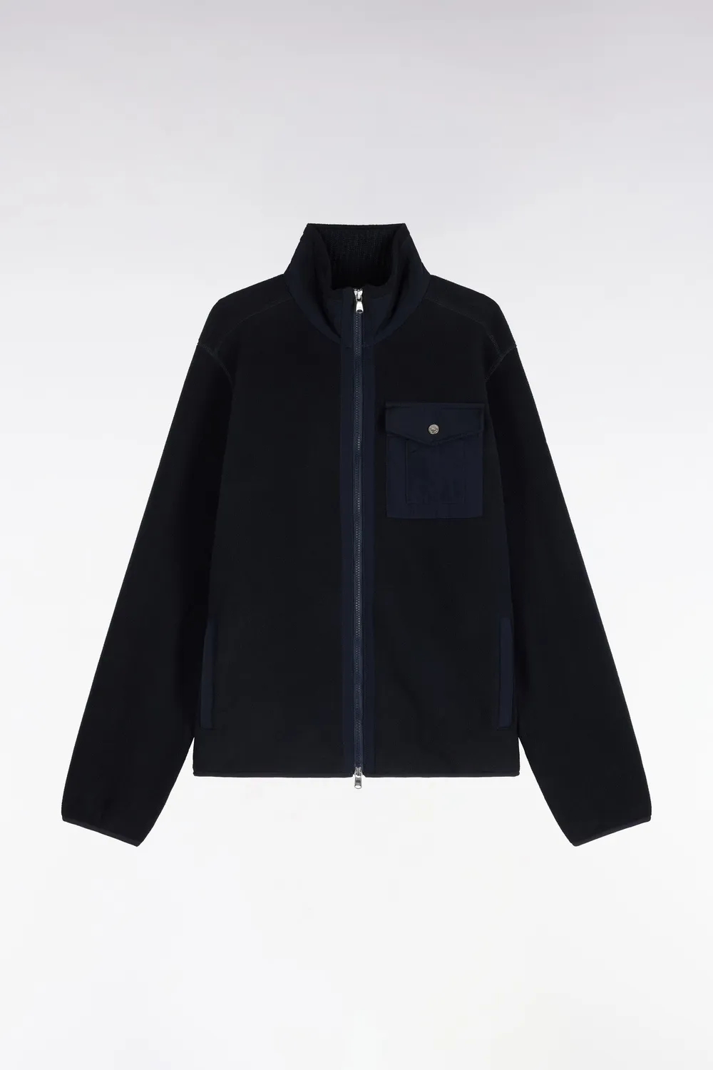 Eden Park sweat zippé bouclettes marine coupe droite