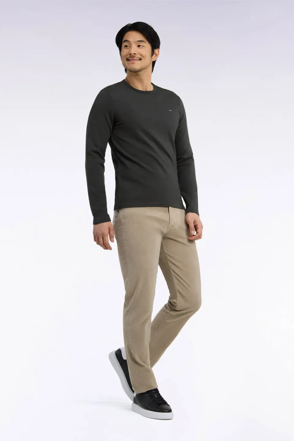 Eden Park pantalon 5 poches velours beige regular