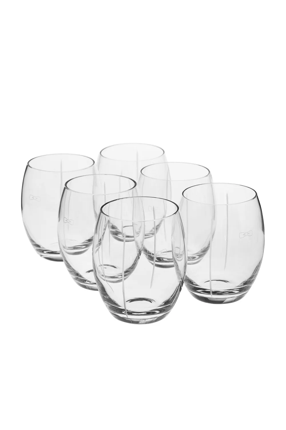 Eden Park lot 6 verres à eau verre transparent gravés