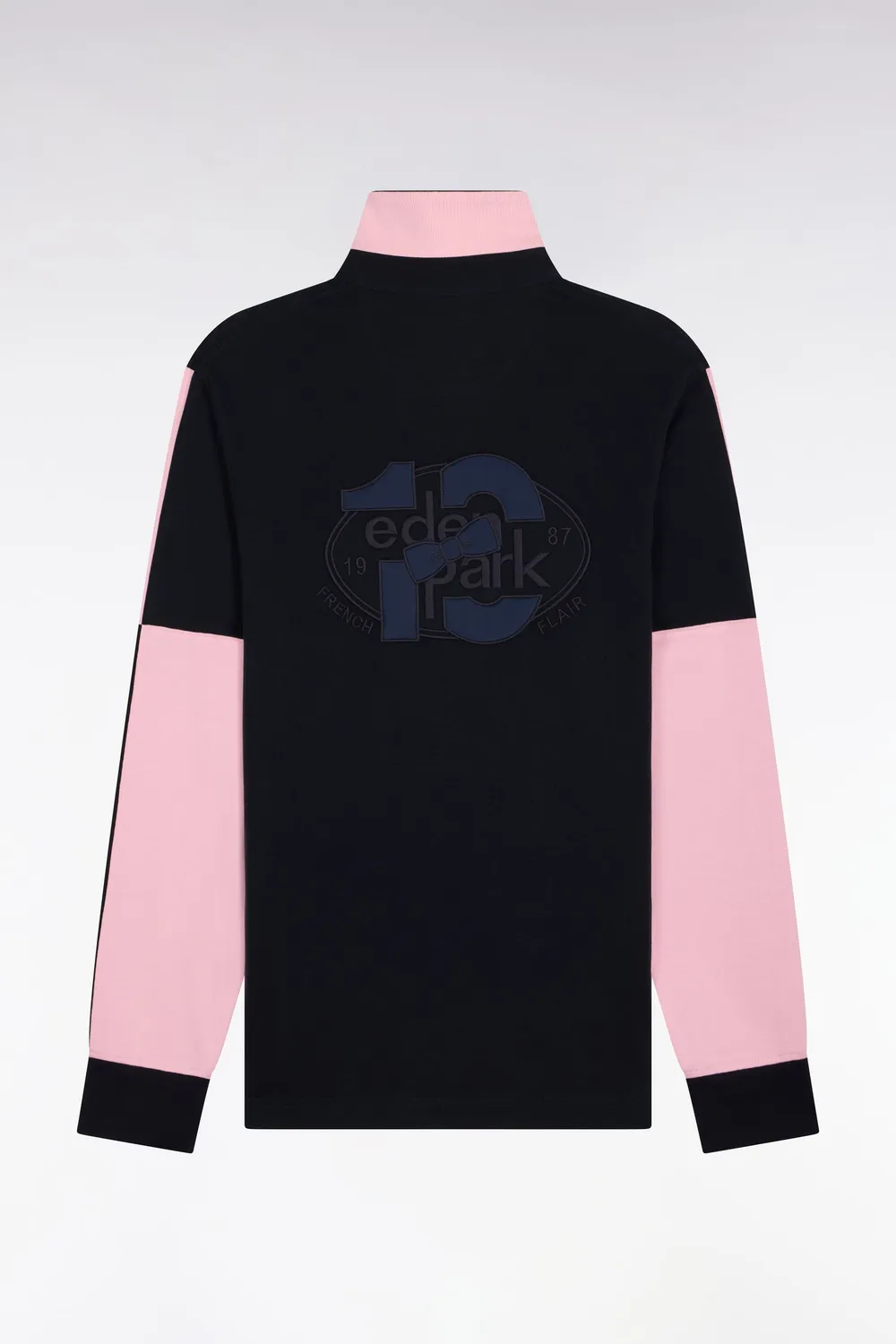Eden Park Papillon maillot rugby manches longues marine rose