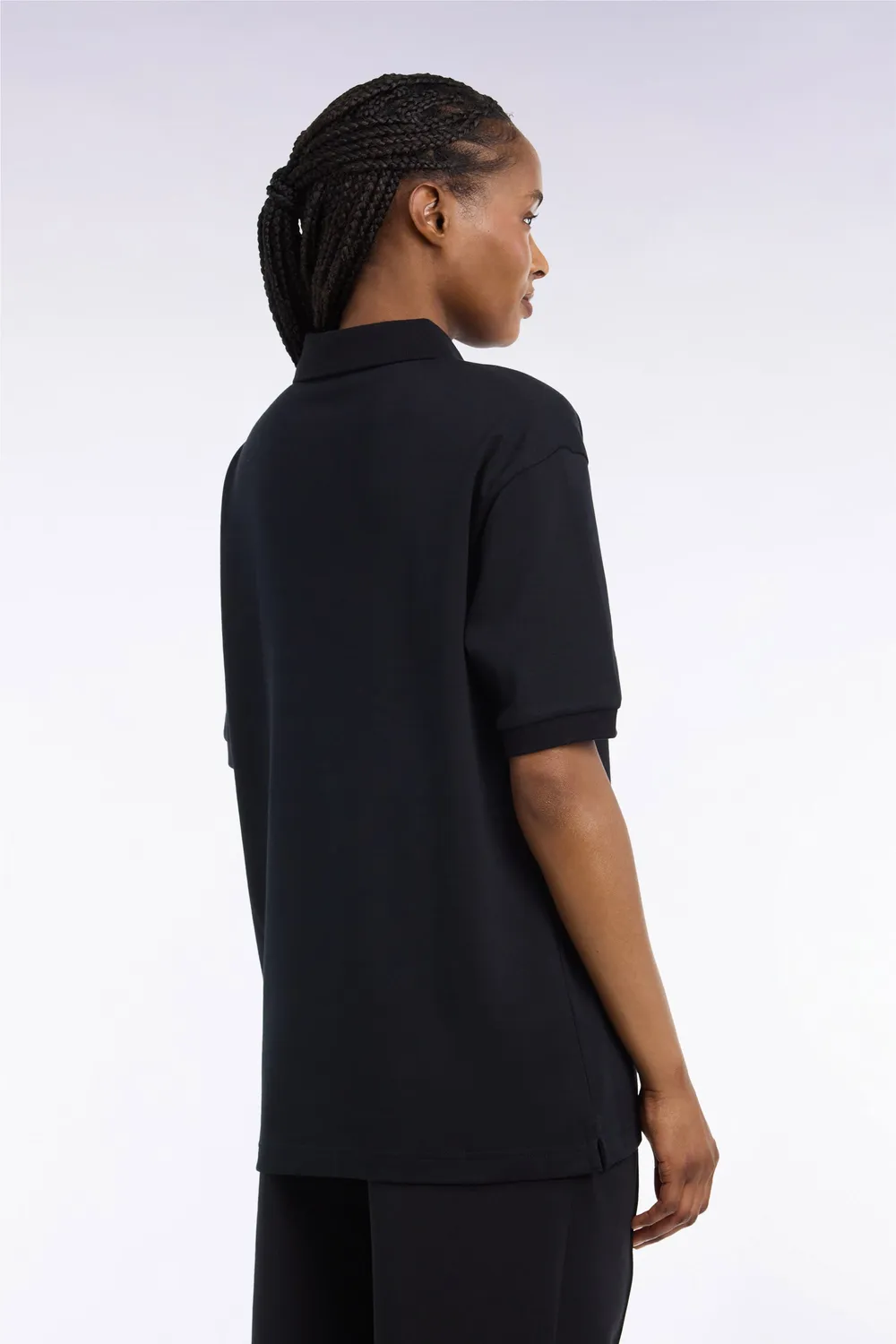 Eden Park polo unisexe coton interlock noir coupe loose