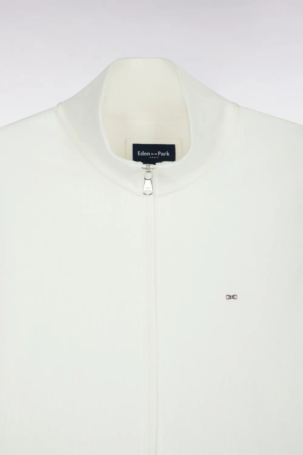 Eden Park sweat zippé molleton coton écru homme