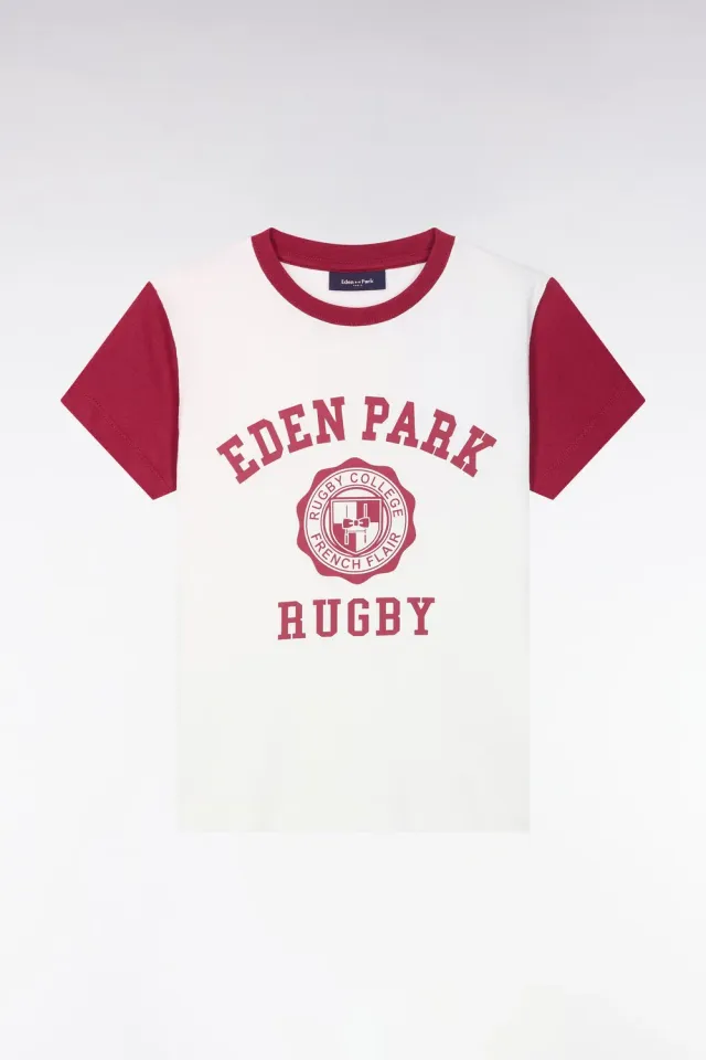 Eden Park Legend Rugby t-shirt enfant écru coton coupe droite