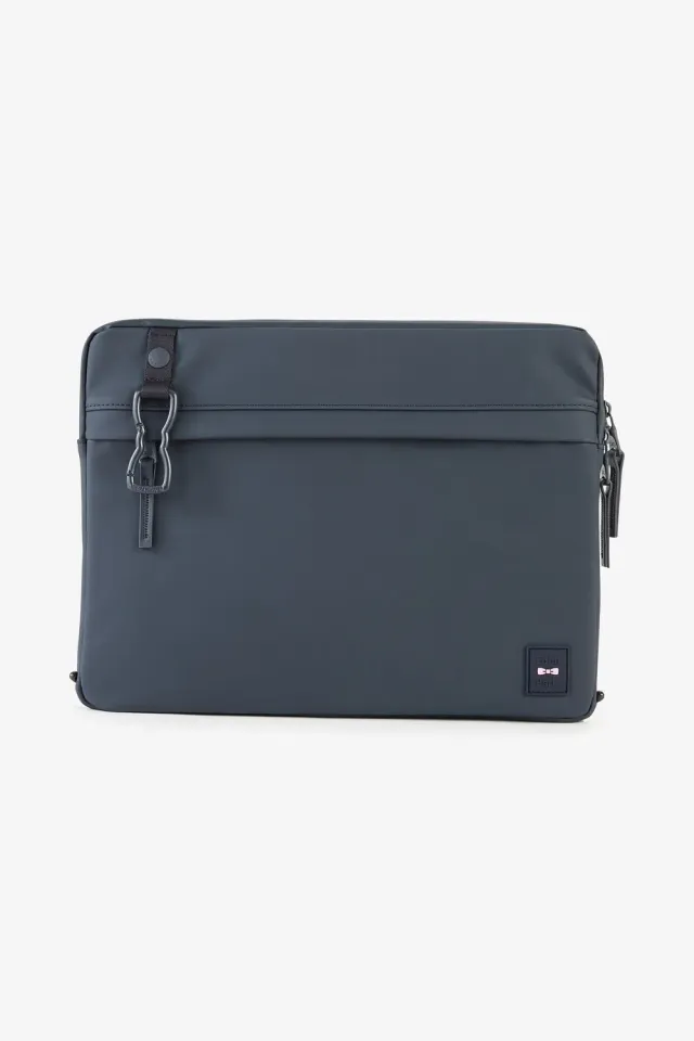 Eden Park pochette ordinateur gomme bleu foncé TU 15 pouces