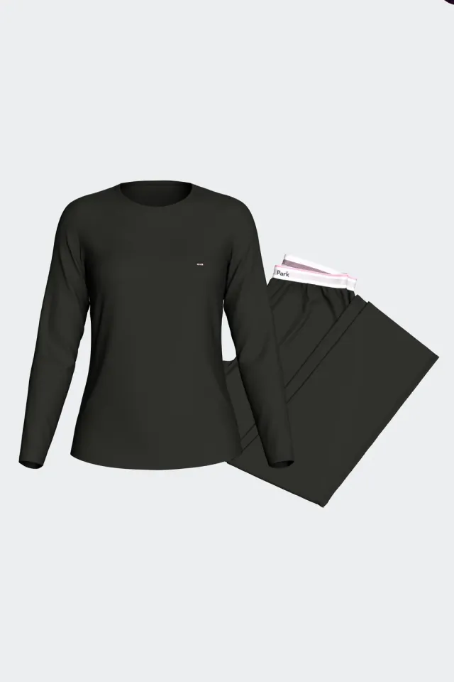Eden Park pyjama long Tencel stretch noir femme