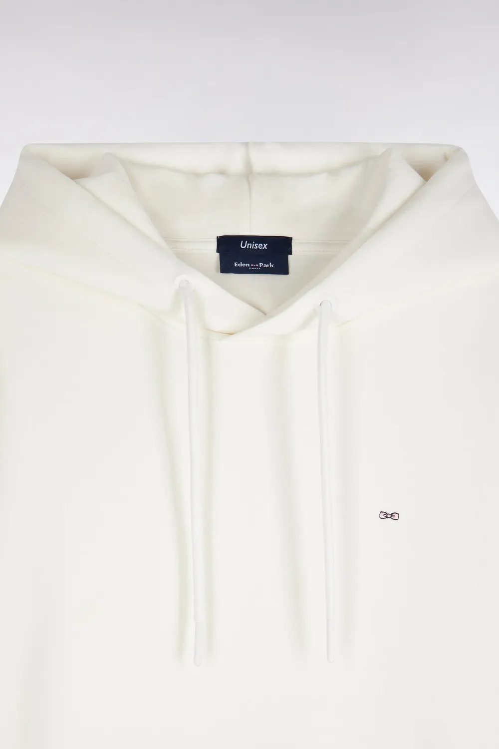 Eden Park Sweat capuche écru interlock coupe loose unisexe