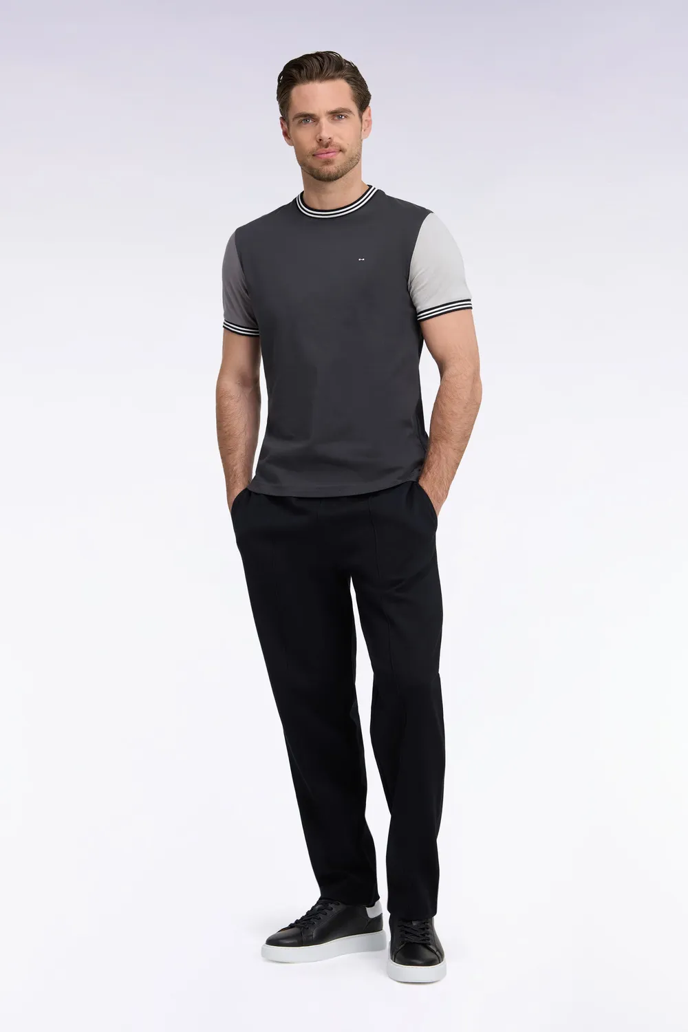 Eden Park jogging interlock coton noir coupe droite