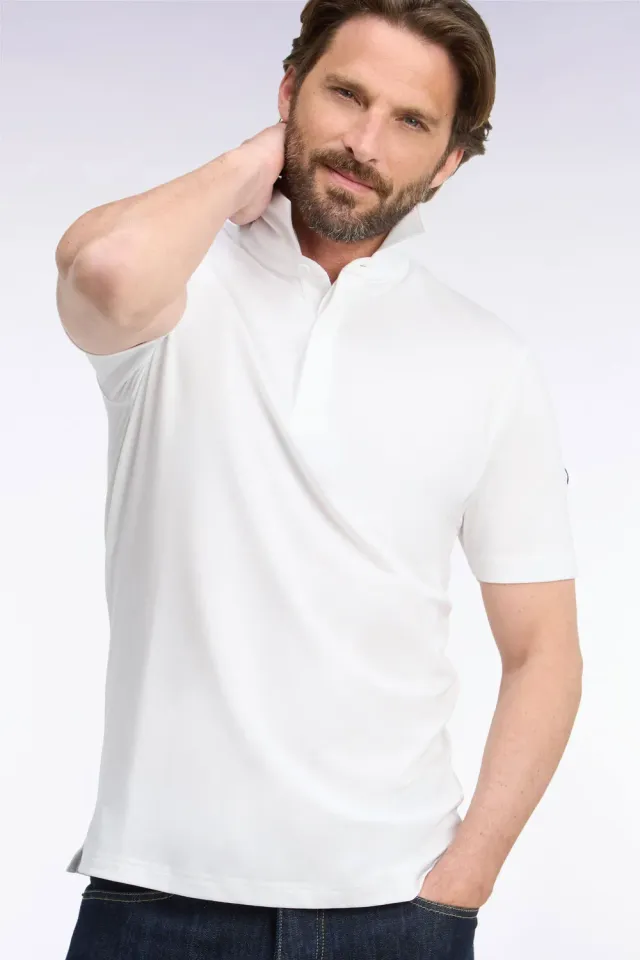 Eden Park polo golf blanc coton Pima homme droit