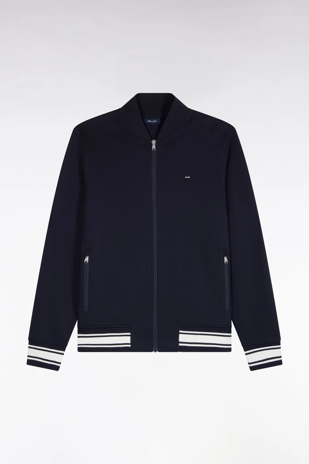 Eden Park College sweatshirt zippé Teddy marine homme