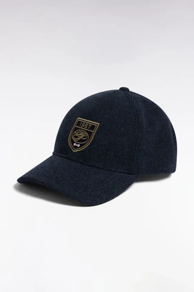 Eden Park casquette grise drap laine chevrons patch