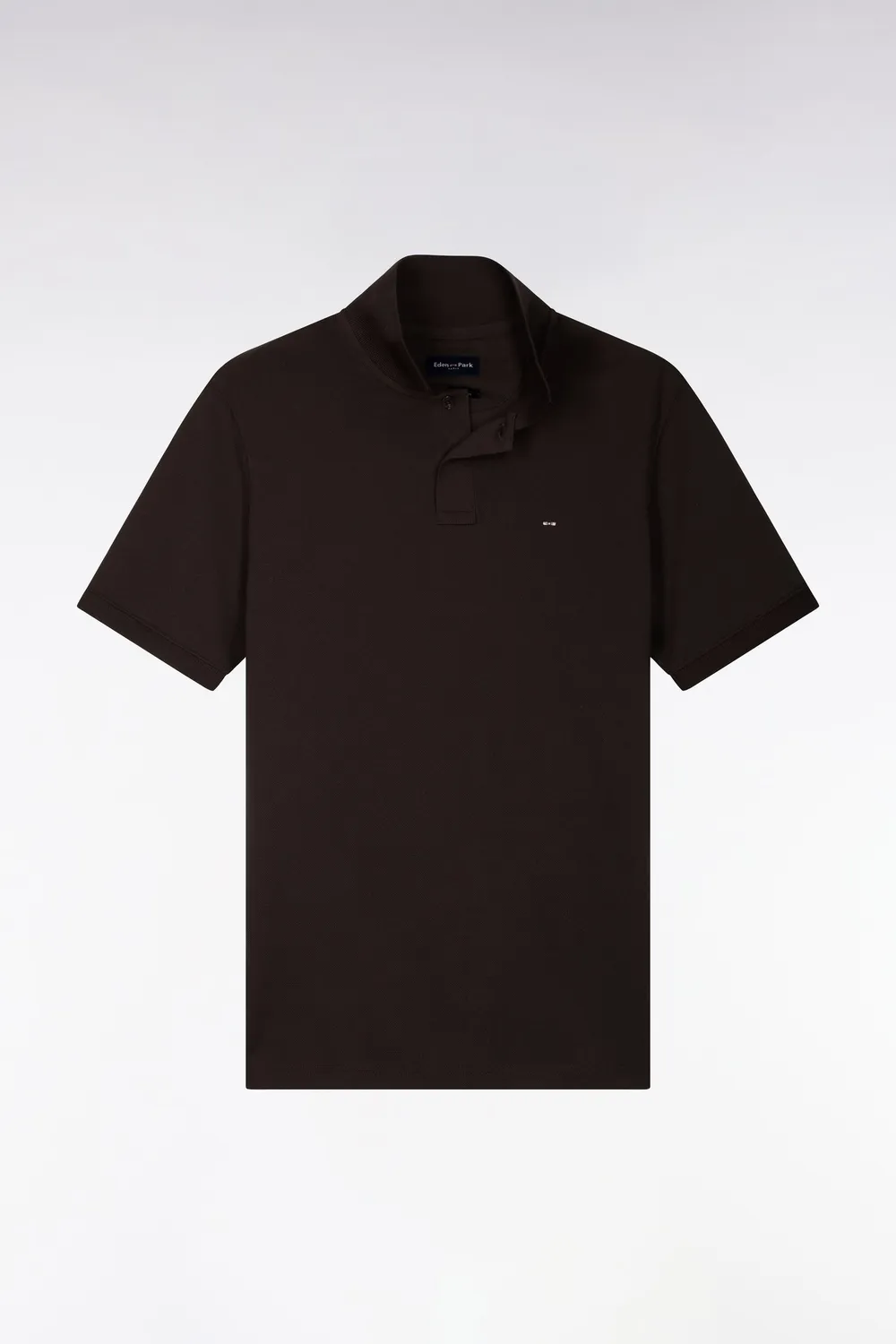 Eden Park polo coton Pima marron manches courtes