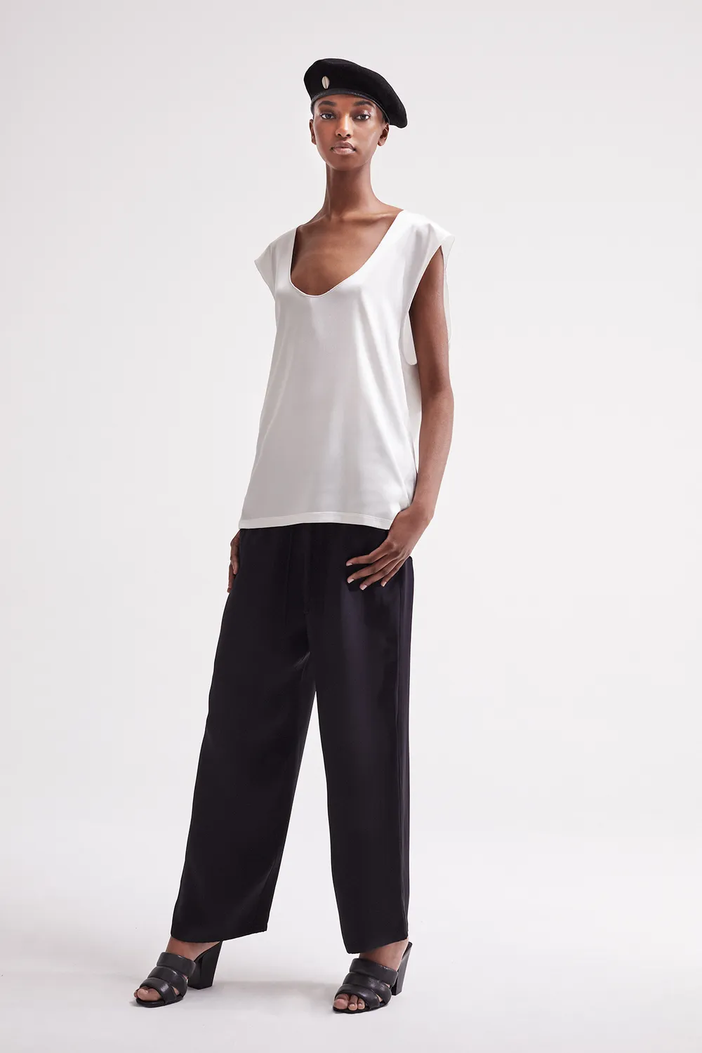French Deal Over t-shirt satin de soie