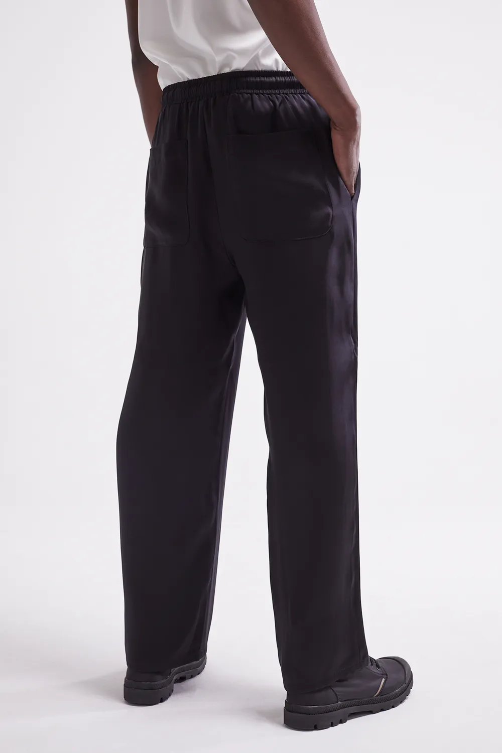 French Deal Move pantalon satin de soie fluide