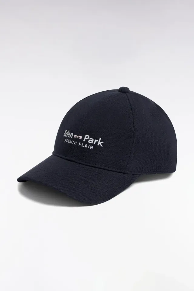 Eden Park Casquette Piqué Coton Marine Brodée