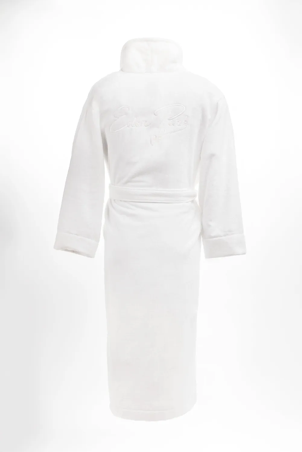 Eden Park peignoir coton éponge blanc brodé ceinture