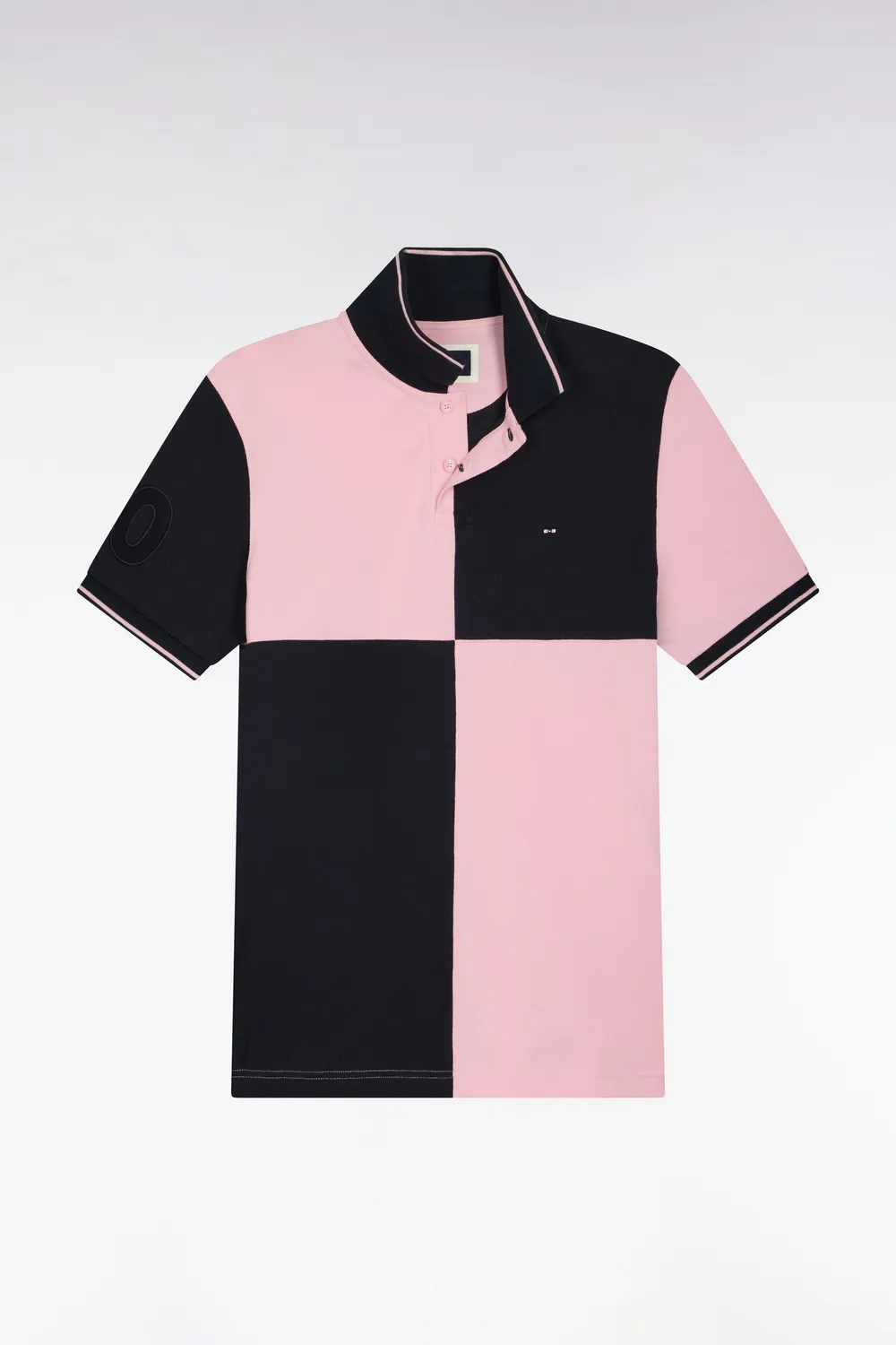 Eden Park polo tricolore marine rose coton coupe droite