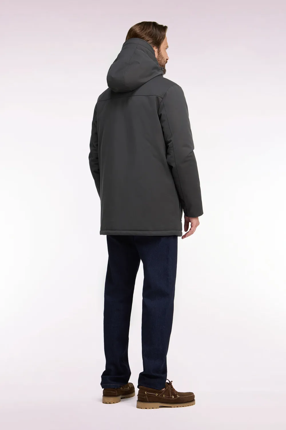 Eden Park parka boutonnée kaki manteau homme