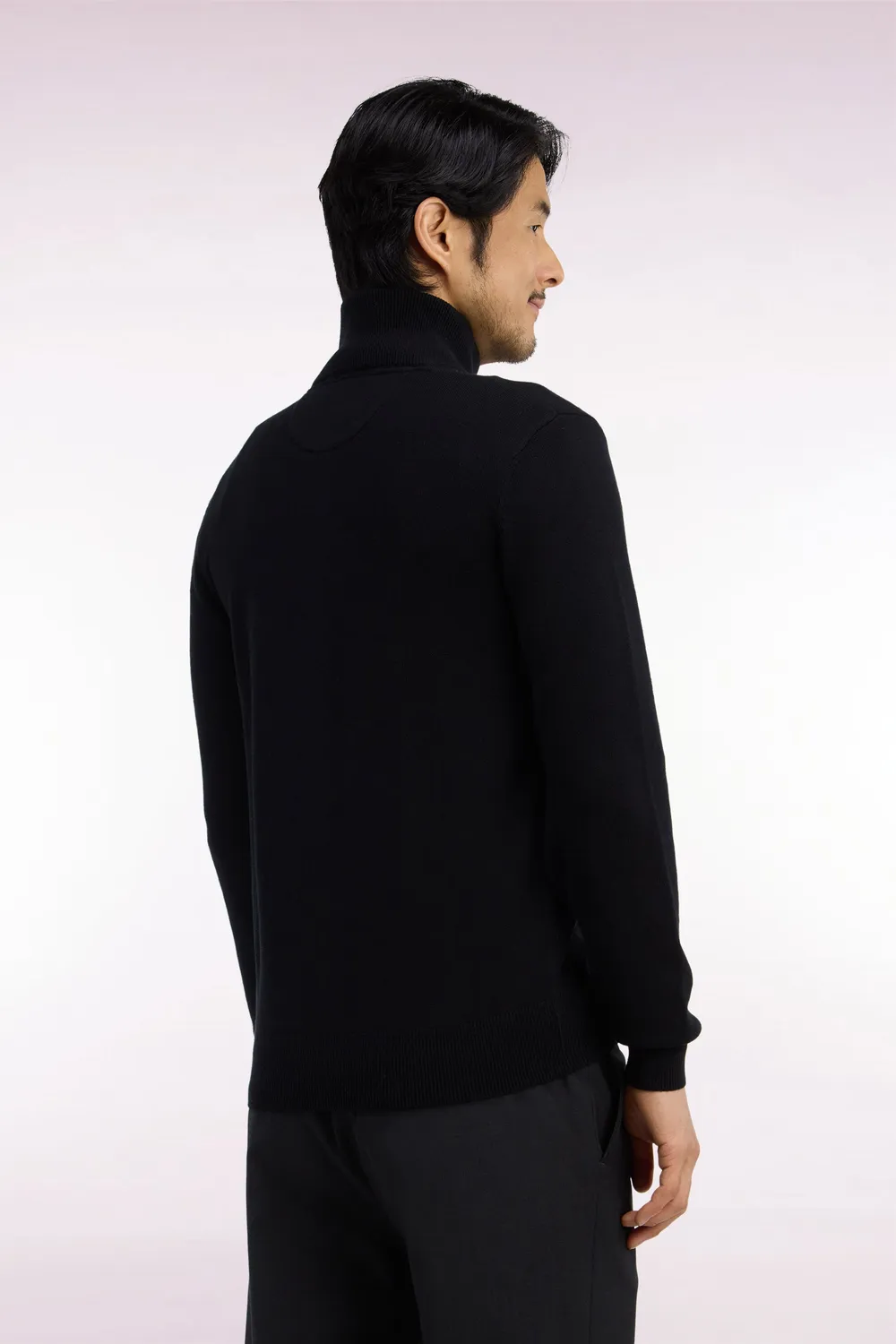 Eden Park Cardigan Zippé Laine Coton Noir Homme