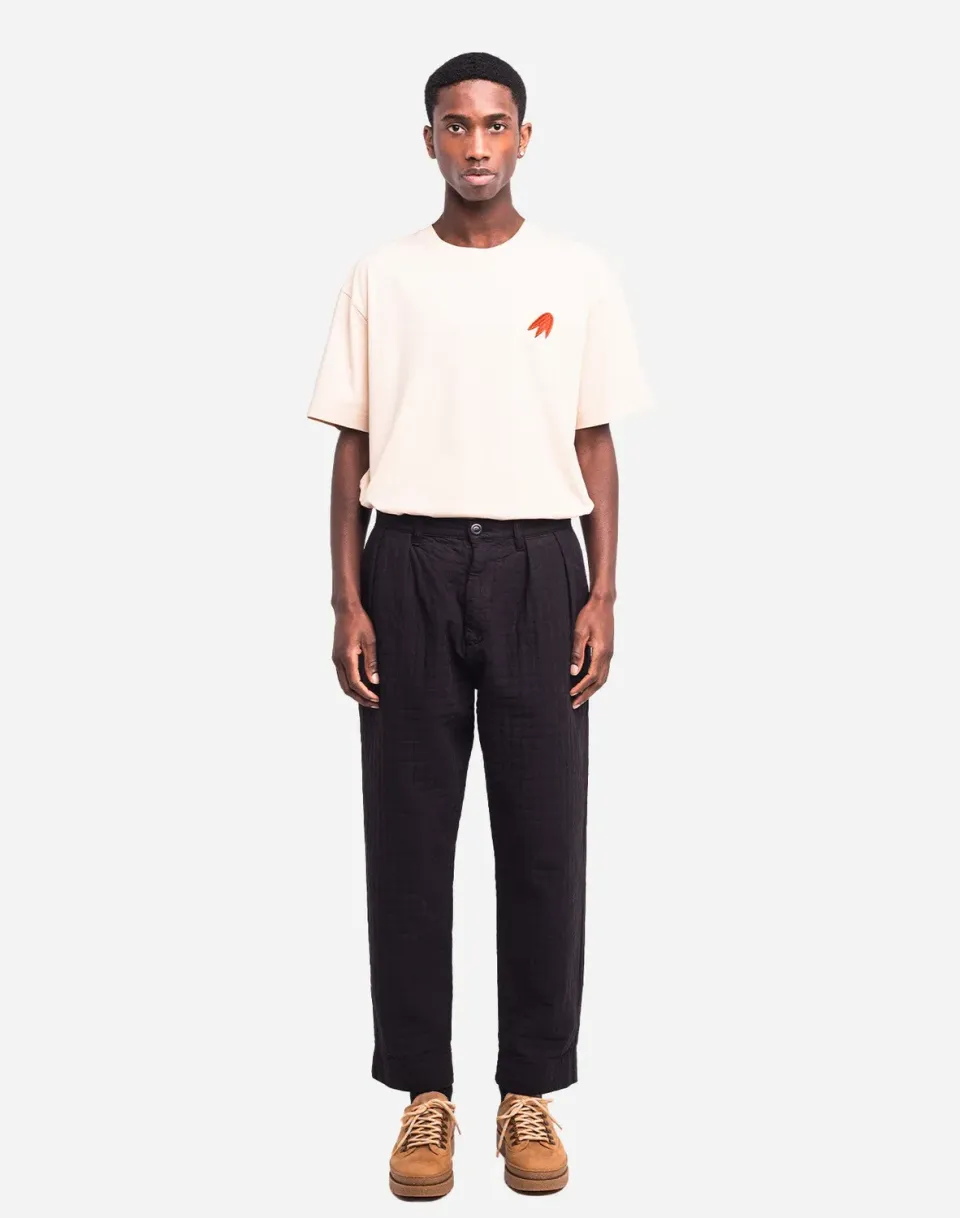 OLOW Sembo pantalon noir matelassé coupe ample