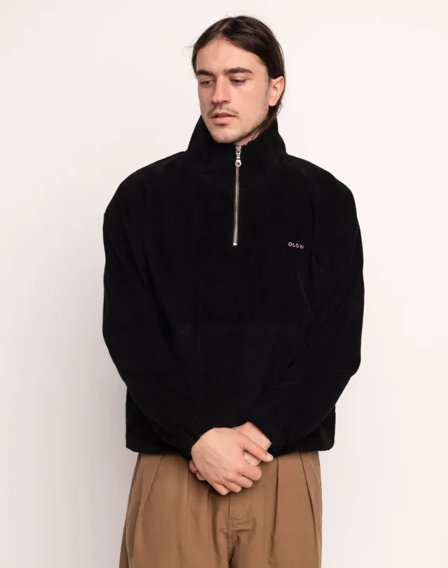 Olow Bangor sweat noir velours coton camionneur