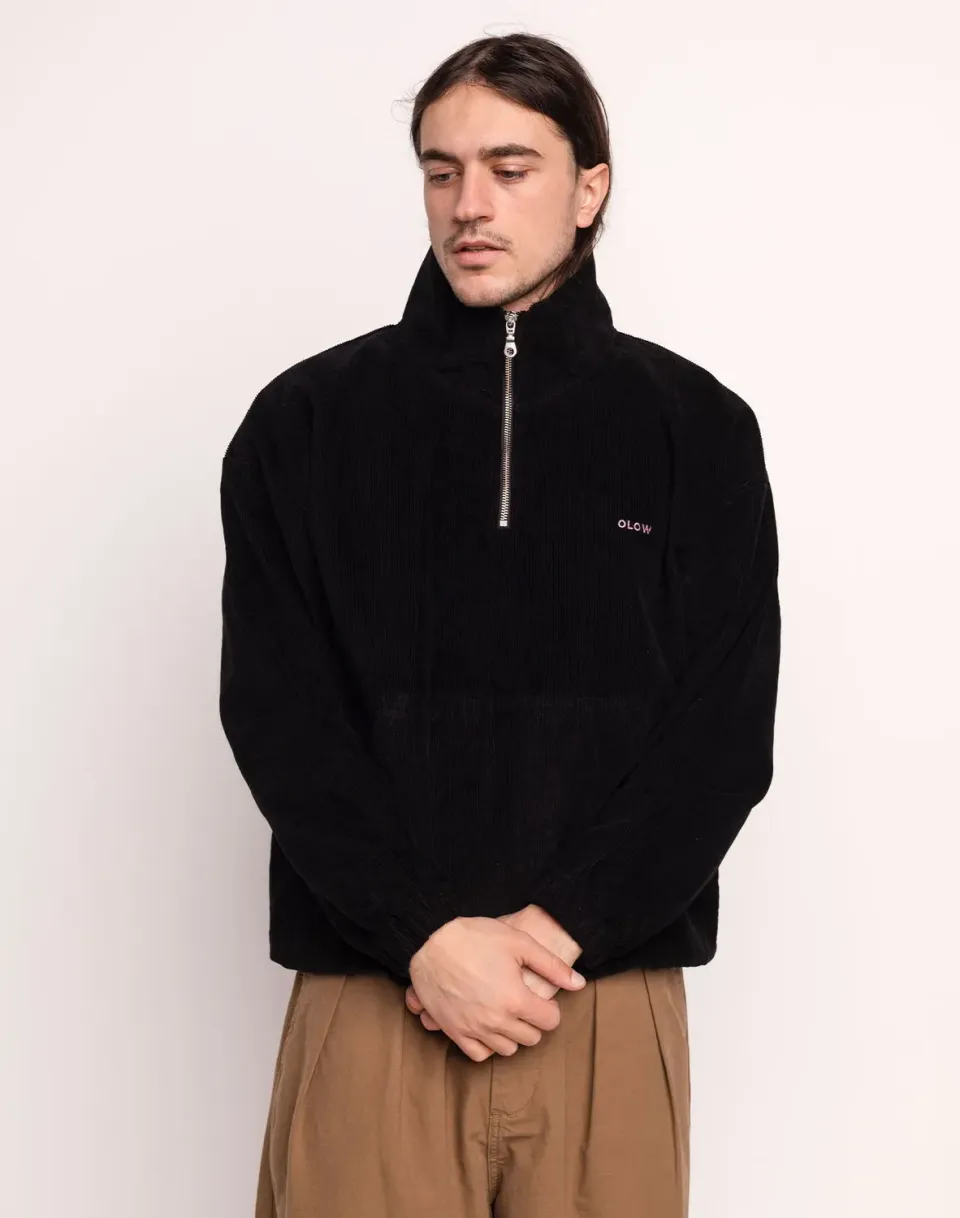 Olow Bangor sweat noir velours coton camionneur