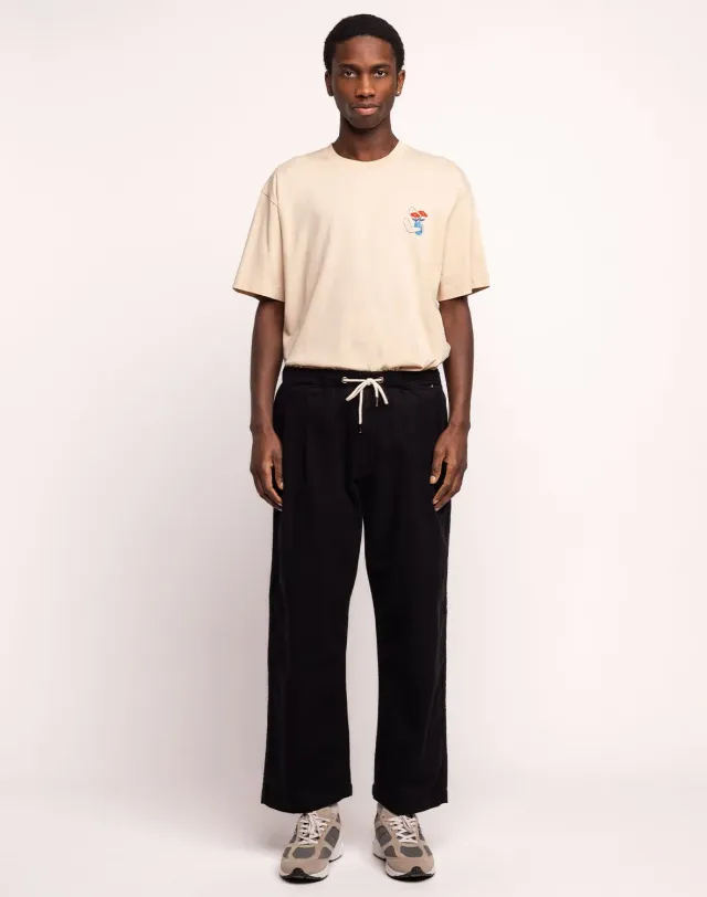Olow Bruce pantalon large noir coton