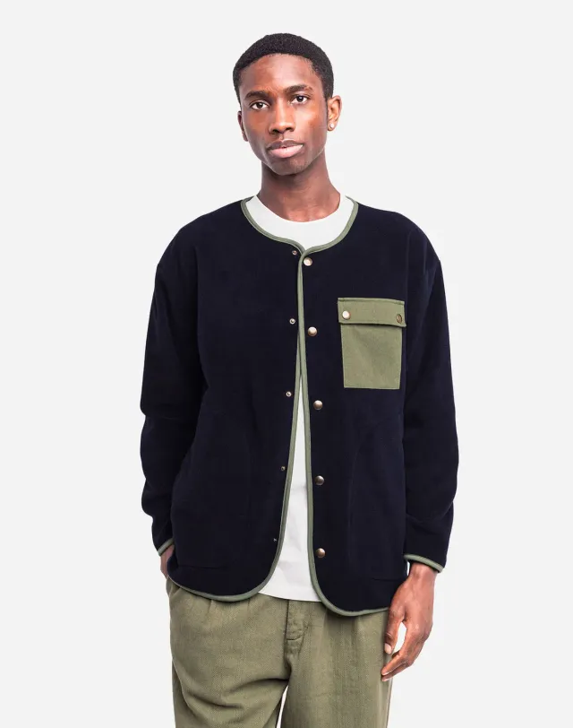 OLOW Okina sweat marine boutonné polaire recyclée