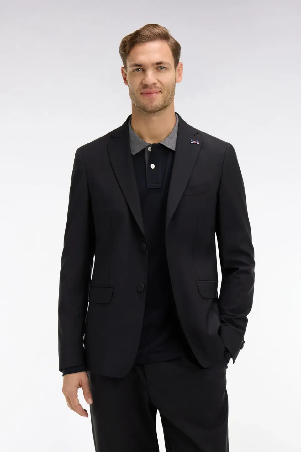 Eden Park PPJAK22E0002 blazer noir Modern Fit stretch