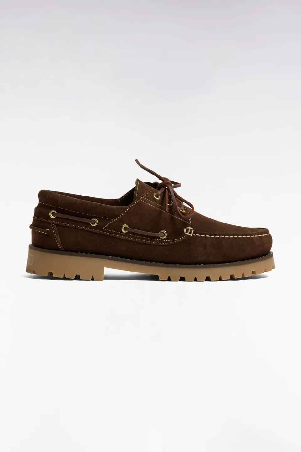 Eden Park chaussures bateau cuir suédé marron