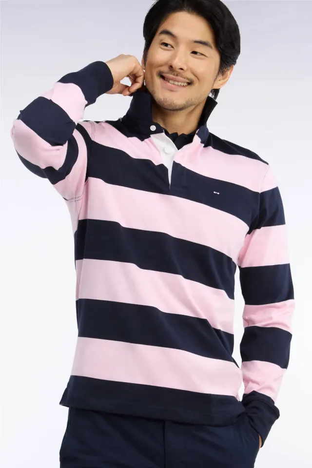 Eden Park Tradi Preppy H26MAIML0014 maillot coton rose marine