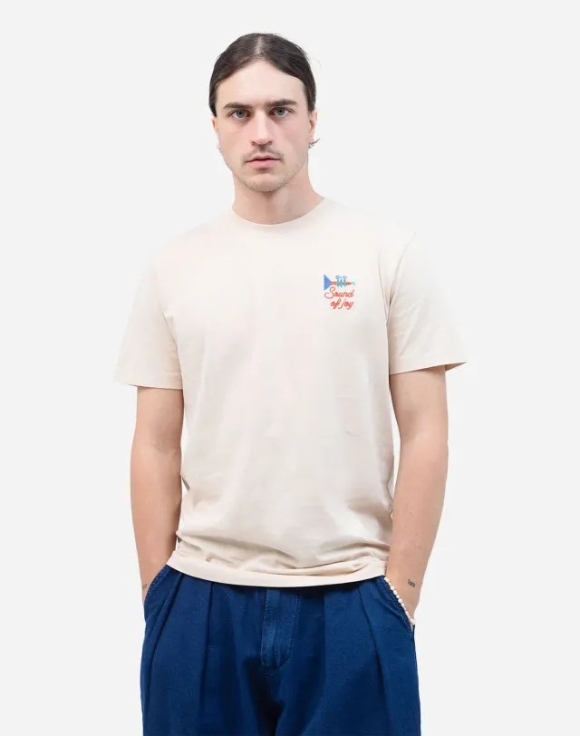 Olow Fanfare t-shirt crème coton bio brodé