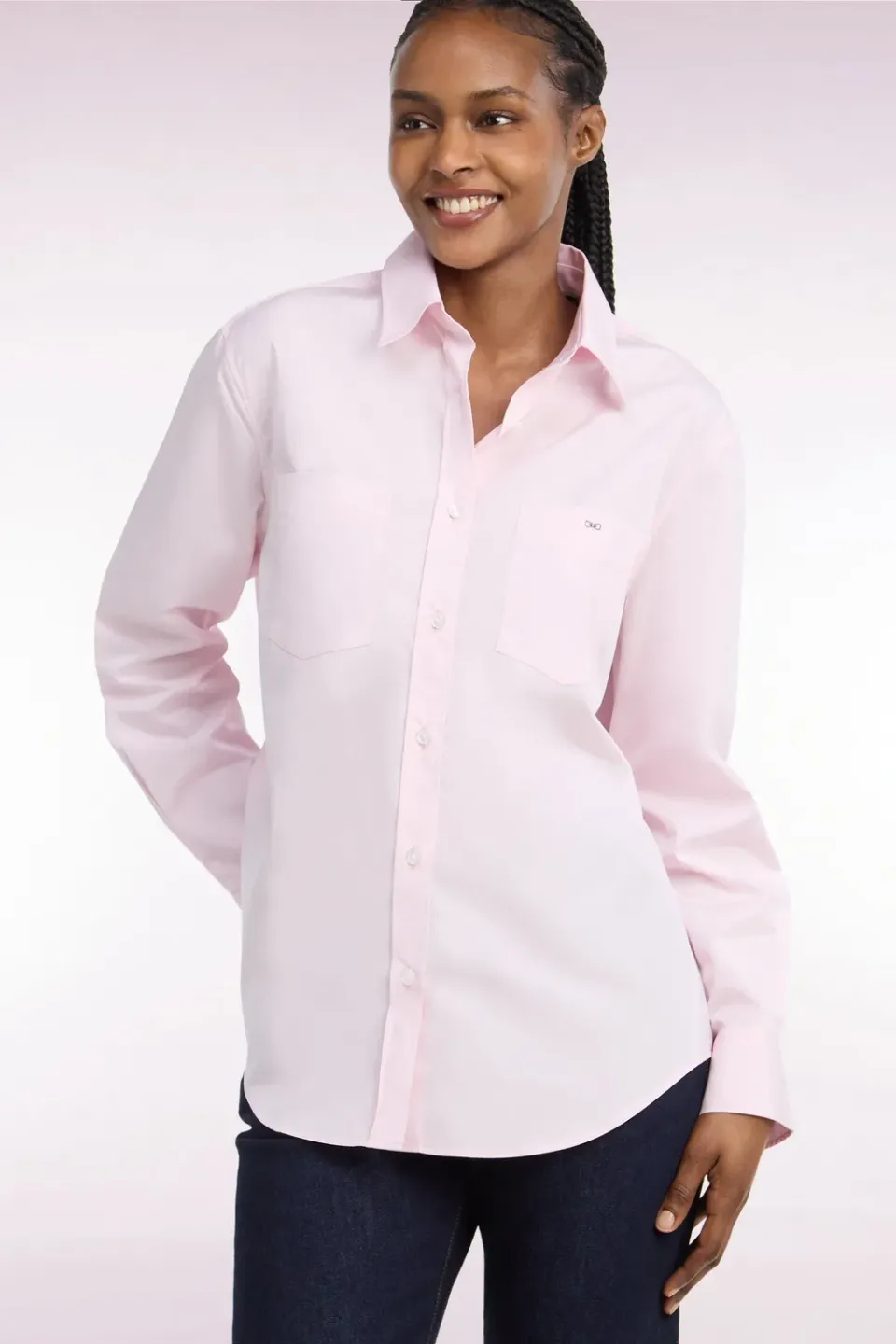 Eden Park Club Classique chemise femme rose coupe décontractée