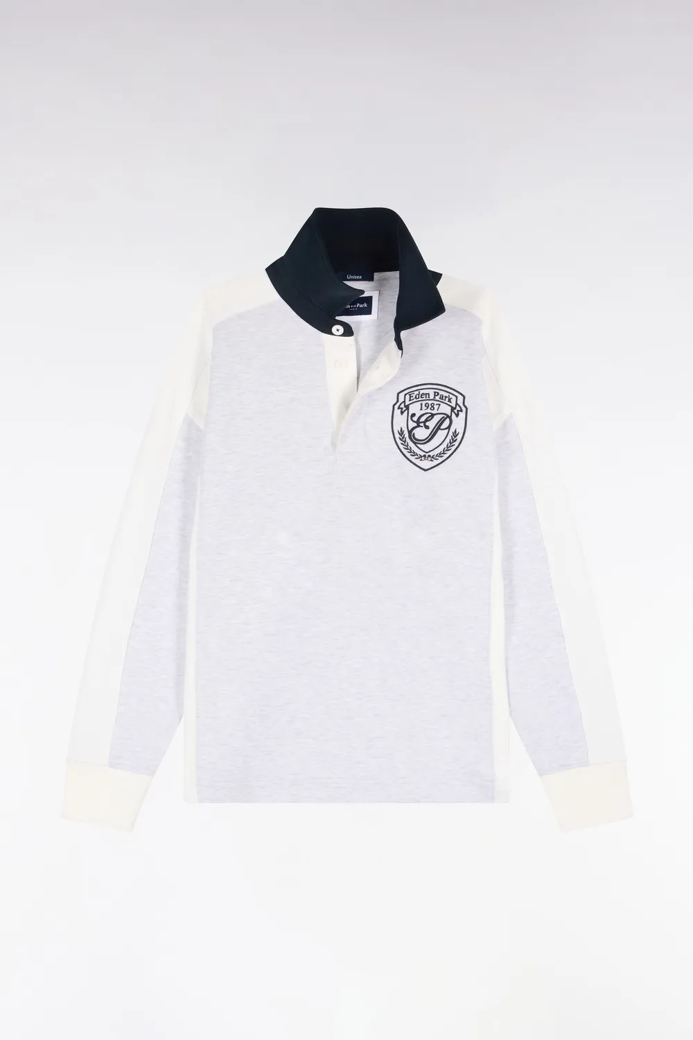 Eden Park Rugby Heritage H26MAISW0040 sweatshirt gris col maillot