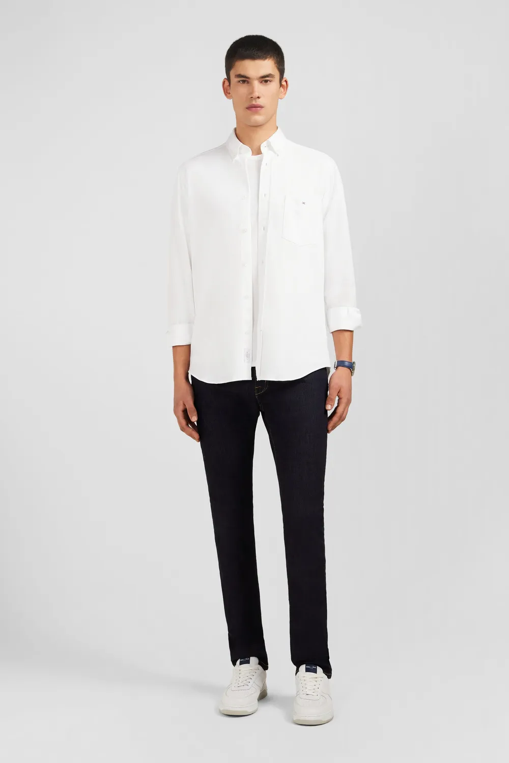 Eden Park chemise coton pinpoint blanc regular homme