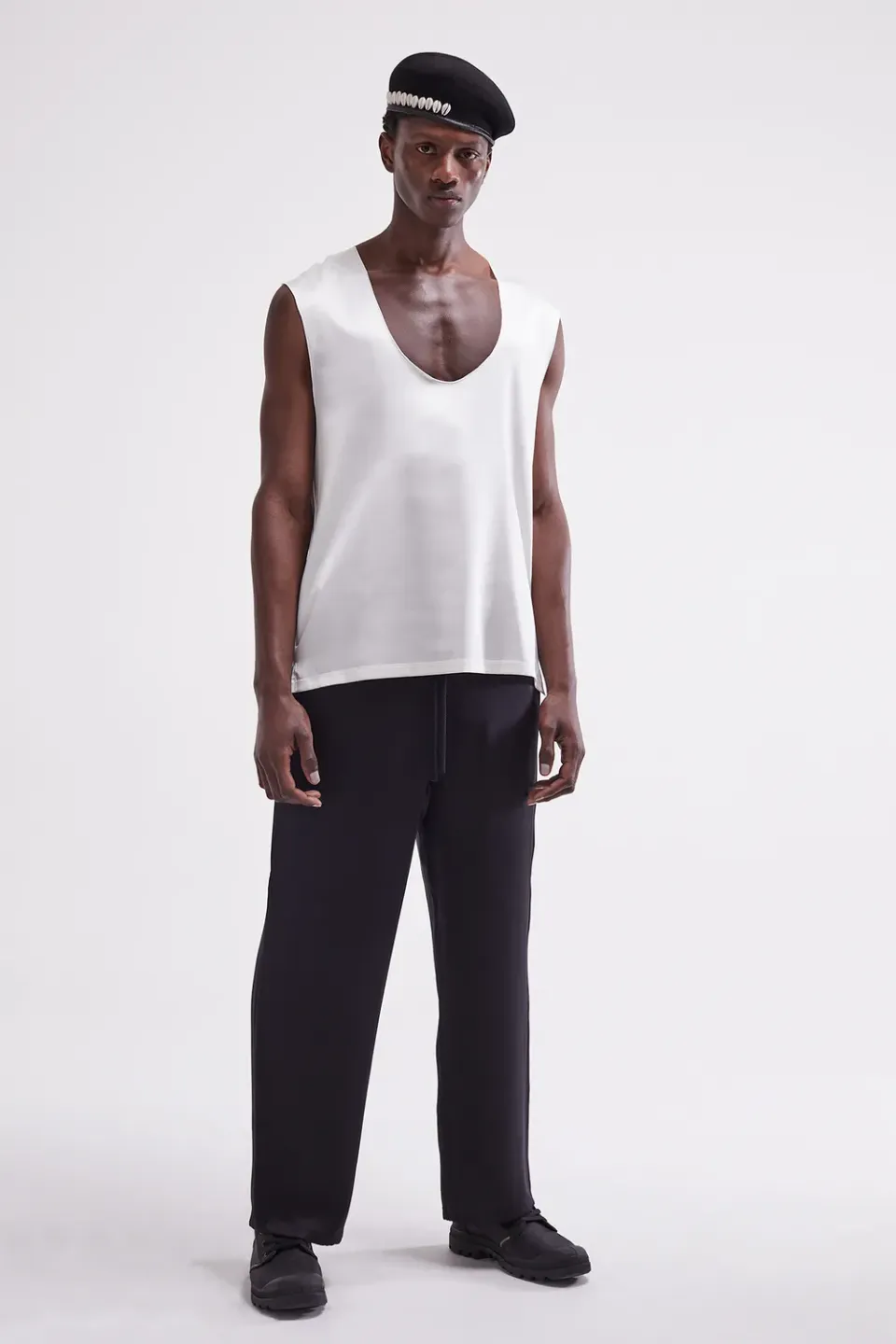 French Deal Move pantalon satin de soie fluide