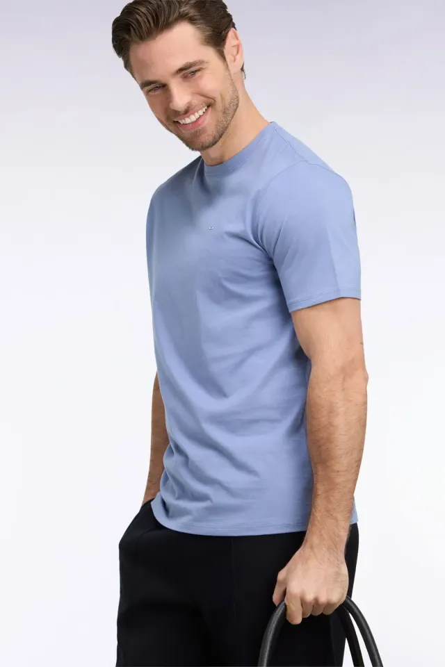 Eden Park H26MAITC0005/BLC8 t-shirt bleu coton col rond