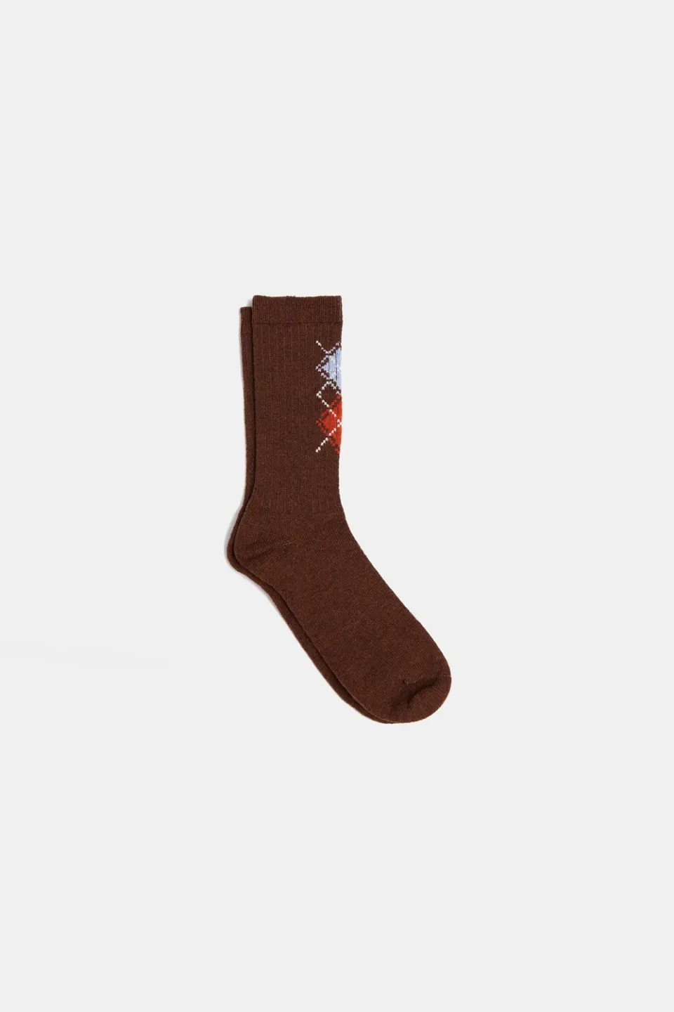 Edmmond Studios Lattice chaussettes homme chocolat losanges