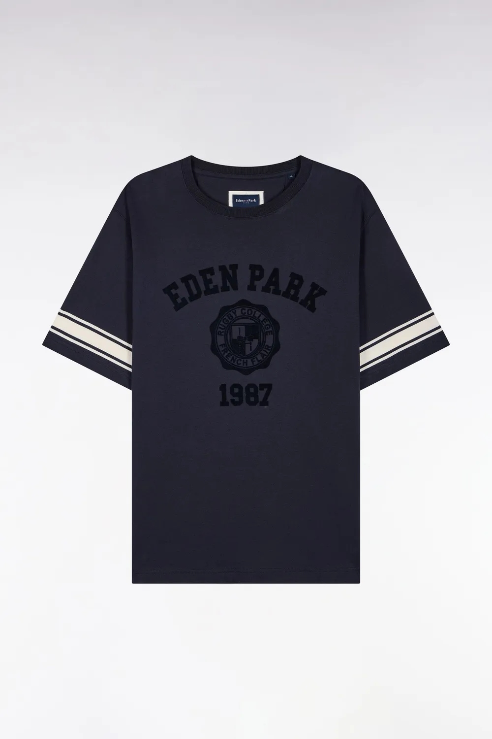 Eden Park t-shirt coton marine sérigraphié coupe droite