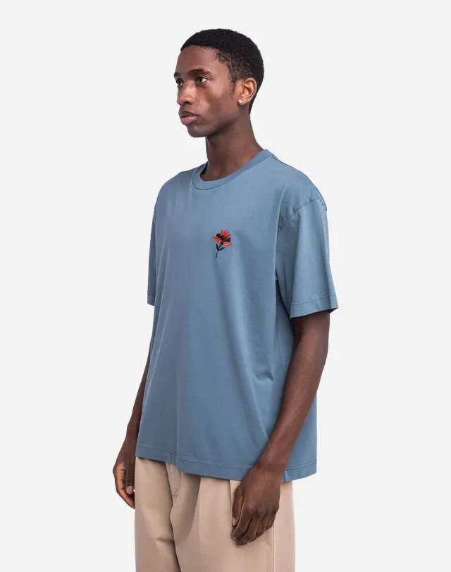 OLOW Brière t-shirt ample bleu acier coton bio