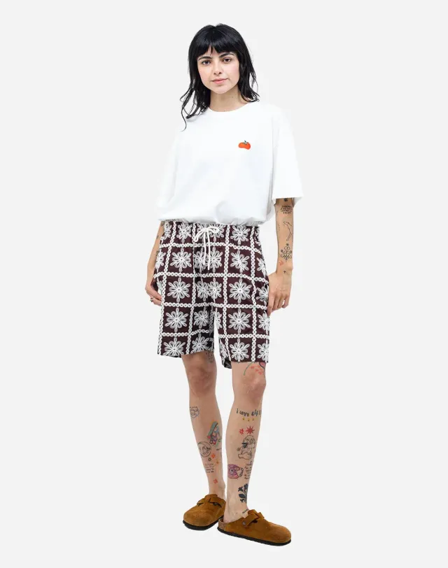OLOW Gujo short marron broderie coton